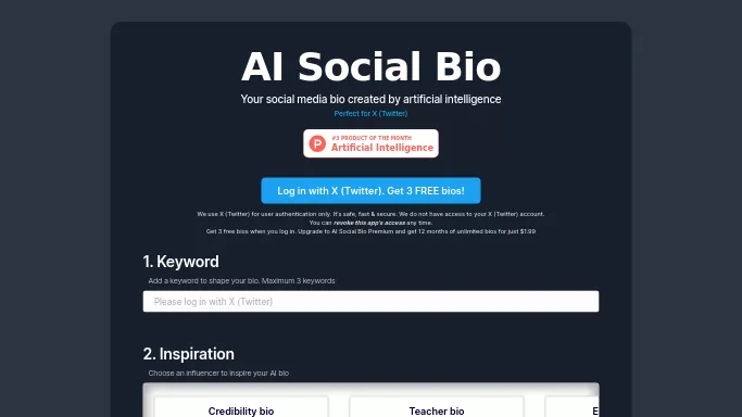 AI Social Bio — бесплатная нейросеть  — полезные ИИ,  для SMM. 