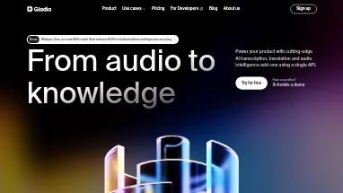 Нейросеть Gladia - Транскрибация аудио и видео,Продуктивность,Образование