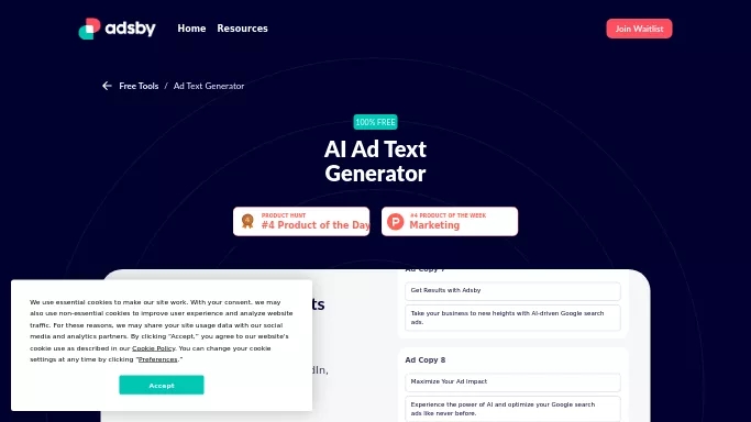 AI Ad by ADSBY — бесплатная нейросеть   для маркетинга. 