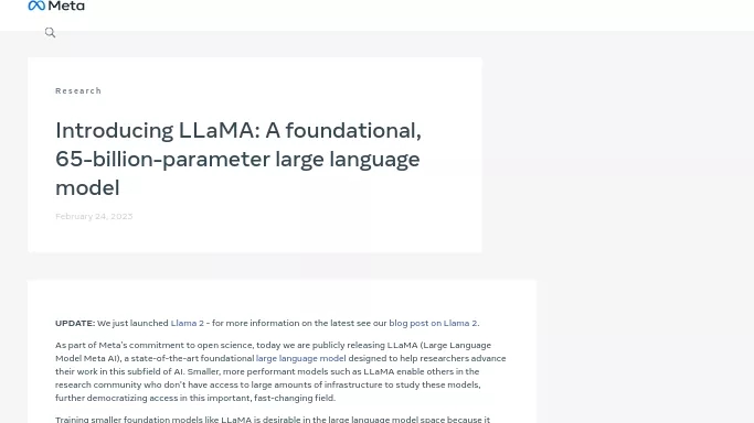LLaMA (META) — бесплатная нейросеть  undefined. 