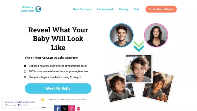 AI Baby Generator — платная нейросеть   для создания изображений. Бесплатная версия с ограниченным функционалом, есть платные тарифы.