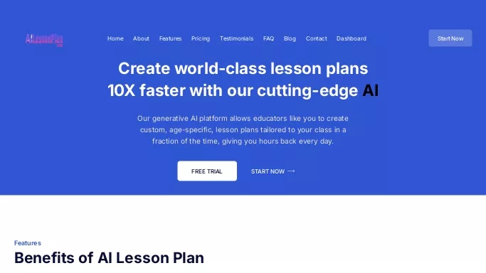 AI Lesson Plans — бесплатная нейросеть   для помощи в образовании. Бесплатная версия с ограниченным функционалом, есть платные тарифы.