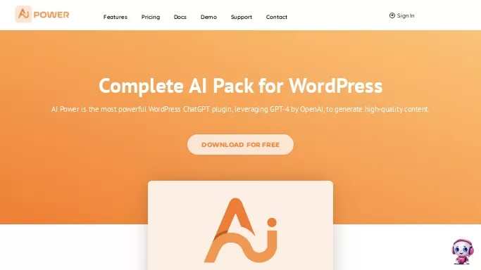 AI Power — бесплатная нейросеть   для копирайтинга. Бесплатная версия с ограниченным функционалом, есть платные тарифы.