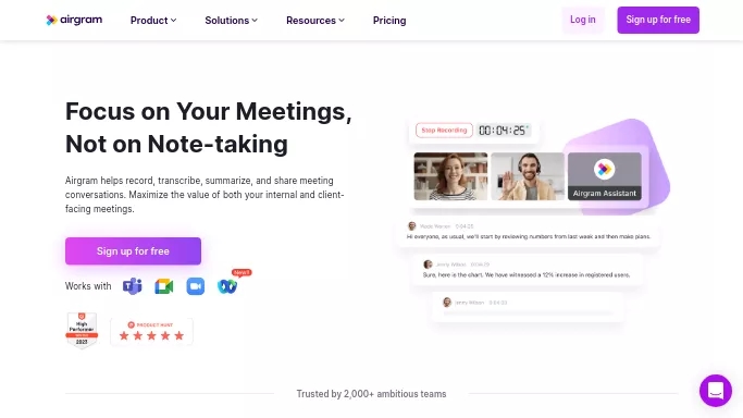 Airgram — бесплатная нейросеть . Бесплатная версия с ограниченным функционалом, есть платные тарифы.