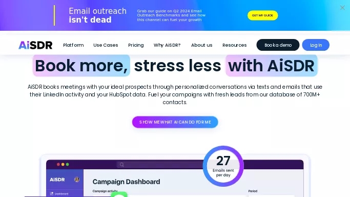 AiSDR — платная нейросеть   для работы с электронной почтой. Бесплатная версия с ограниченным функционалом, есть платные тарифы.