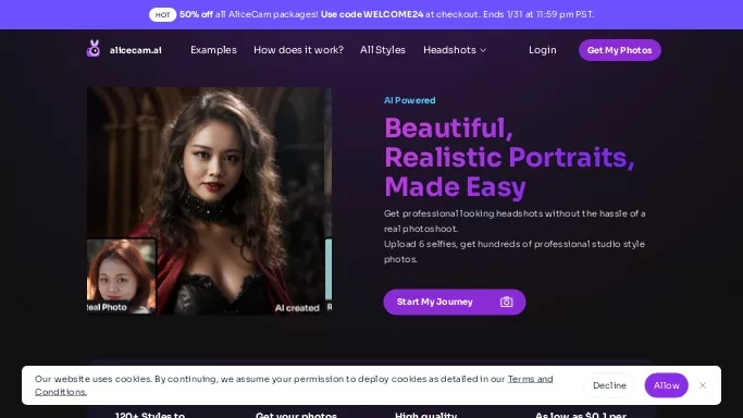 AliceCam — платная нейросеть   для создания изображений,  для редактирования изображений. Бесплатная версия с ограниченным функционалом, есть платные тарифы.