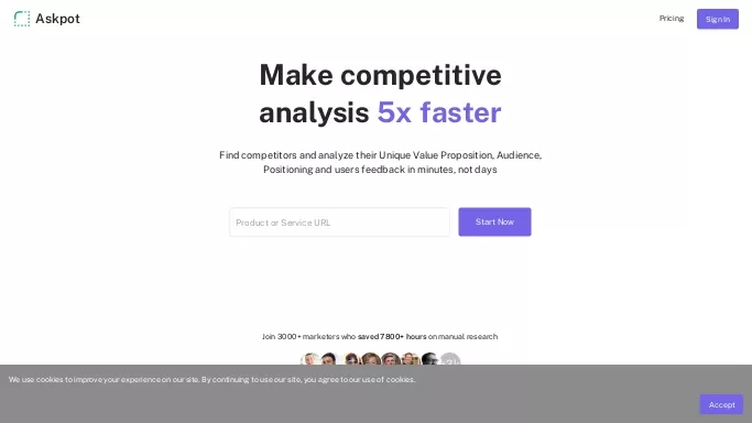 Askpot — бесплатная нейросеть   для маркетинга. Бесплатная версия с ограниченным функционалом, есть платные тарифы.