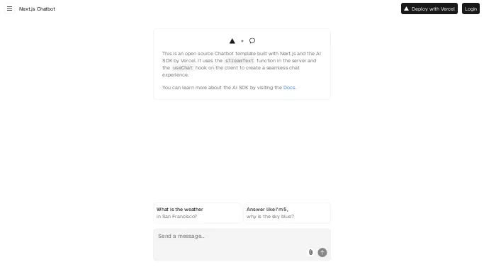 Next.js Chatbot — бесплатная нейросеть   — чат-бот. 