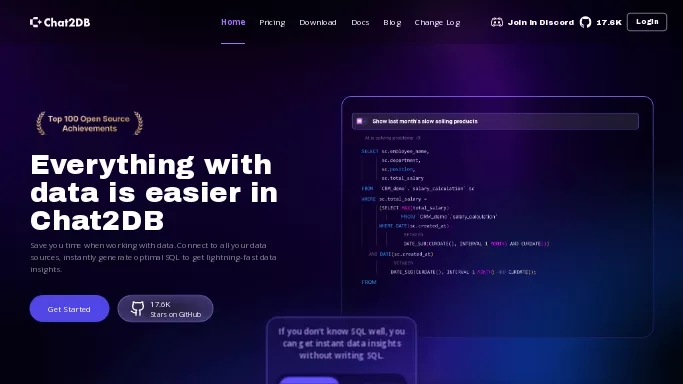 Chat2DB — платная нейросеть   для разработки программного обеспечения,  для анализа данных. Бесплатная версия с ограниченным функционалом, есть платные тарифы.