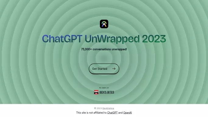 ChatGPT UnWrapped 2023 — бесплатная нейросеть   для развлечений. 