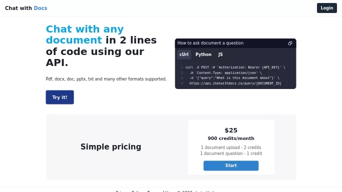 Chat with Docs — платная нейросеть   для научно-исследовательской деятельности. Бесплатная версия с ограниченным функционалом, есть платные тарифы.