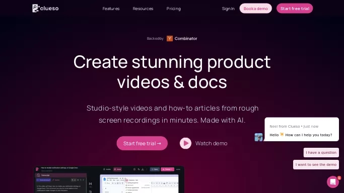 Clueso — платная нейросеть   для создания видео. 