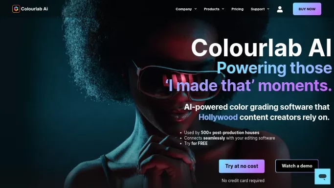 Colourlab — бесплатная нейросеть   для редактирования видео. Бесплатная версия с ограниченным функционалом, есть платные тарифы.