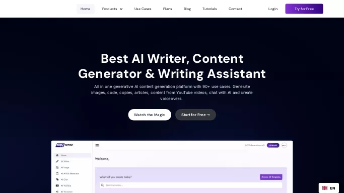 Copysense AI — бесплатная нейросеть   для копирайтинга. Бесплатная версия с ограниченным функционалом, есть платные тарифы.