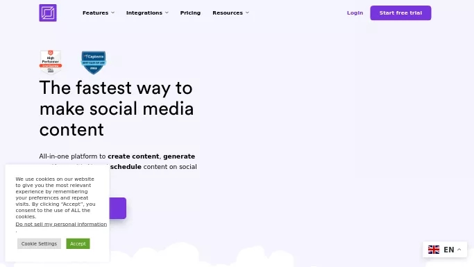 Creasquare — бесплатная нейросеть   для маркетинга,  для SMM. Бесплатная версия с ограниченным функционалом, есть платные тарифы.