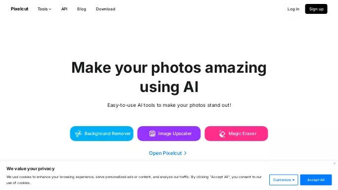 Pixelcut — бесплатная нейросеть   для редактирования изображений. Бесплатная версия с ограниченным функционалом, есть платные тарифы.