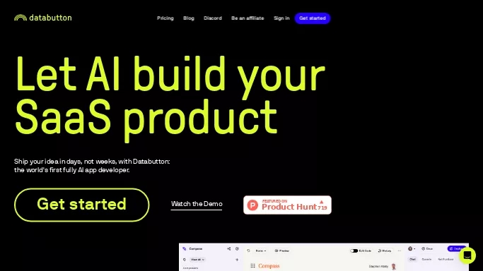 Databutton — платная нейросеть   для no Code/Low Code разработки. Бесплатная версия с ограниченным функционалом, есть платные тарифы.