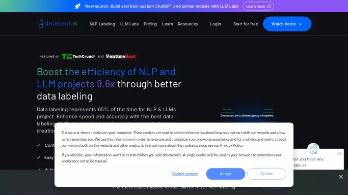 Datasaur — платная нейросеть   для маркетинга,  для повышения продуктивности. 