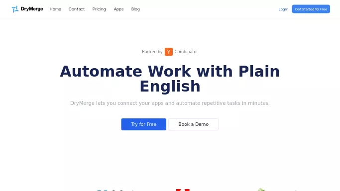 DryMerge — бесплатная нейросеть  для помощи в автоматизации. Бесплатная версия с ограниченным функционалом, есть платные тарифы.