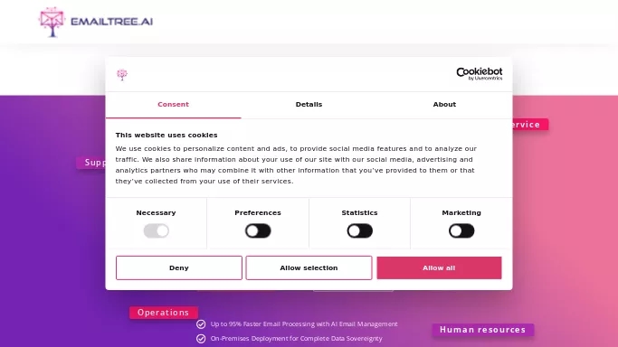 EmailTree.ai — платная нейросеть   для маркетинга. Бесплатная версия с ограниченным функционалом, есть платные тарифы.