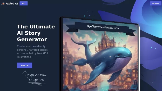 Fabled — платная нейросеть . Бесплатная версия с ограниченным функционалом, есть платные тарифы.