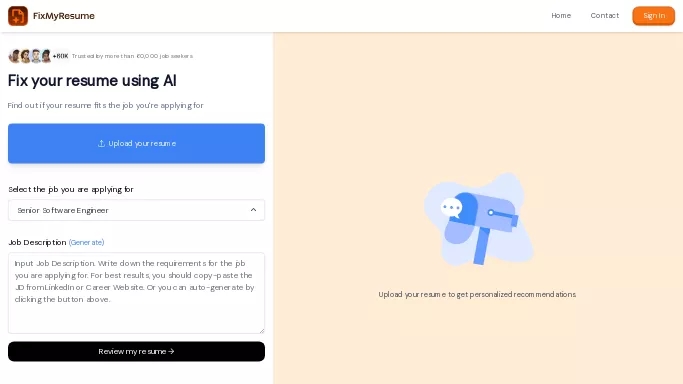 FixMyResume — бесплатная нейросеть   помогающие в управлении персоналом. 