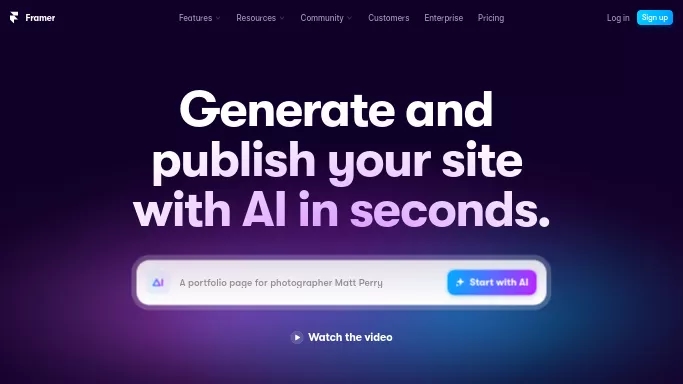 Framer AI — бесплатная нейросеть   для no Code/Low Code разработки. Бесплатная версия с ограниченным функционалом, есть платные тарифы.