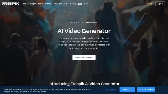 Freepik AI Video — бесплатная нейросеть   для создания видео. Бесплатная версия с ограниченным функционалом, есть платные тарифы.