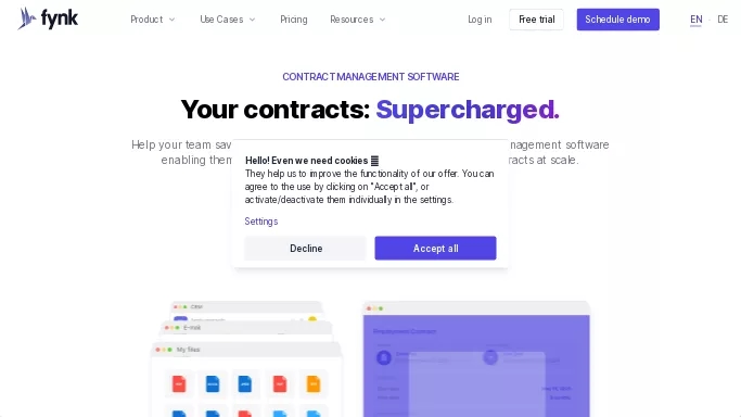 Fynk — платная нейросеть   в области права, для помощи в автоматизации,  помогающие в управлении персоналом. Бесплатная версия с ограниченным функционалом, есть платные тарифы.