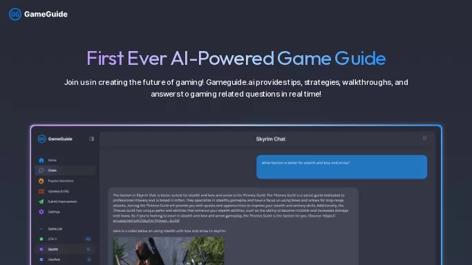 GameGuide — бесплатная нейросеть   в играх. 