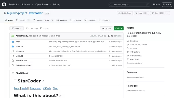 StarCoder — бесплатная нейросеть   Open Source, , модели LLM. 