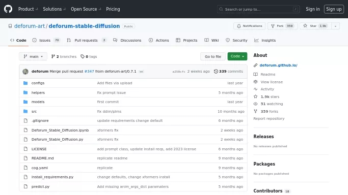 Deforum Stable Diffusion — бесплатная нейросеть   для создания изображений,  Open Source,  для создания видео. 