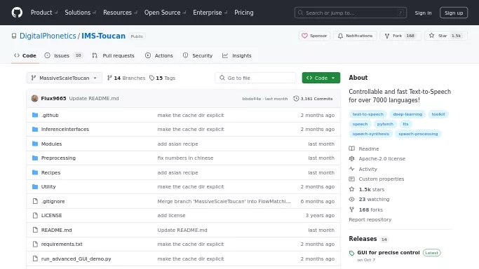 IMS Toucan — бесплатная нейросеть   для разработки программного обеспечения,  Open Source,  для создания голоса. 