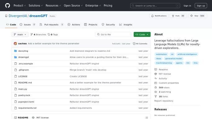 DreamGPT — бесплатная нейросеть  , автономные ИИ (AGI),  Open Source. 