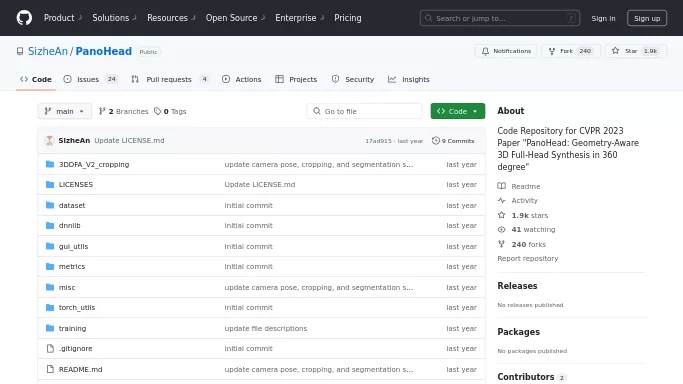 PanoHead — бесплатная нейросеть   для 3D и анимации,  Open Source. 