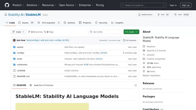 StableLM — бесплатная нейросеть   Open Source, , модели LLM. 