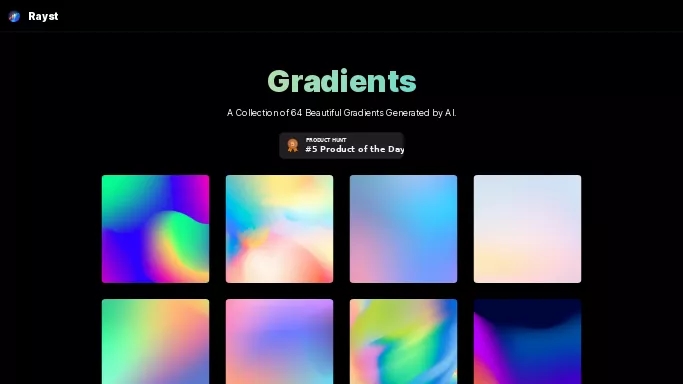 Rayst Gradients — бесплатная нейросеть   для дизайна. 