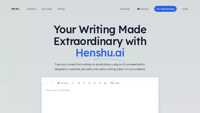 Henshu.ai — бесплатная нейросеть   для копирайтинга. 
