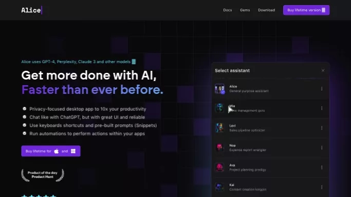 Alice AI — платная нейросеть  для помощи в автоматизации,  для повышения продуктивности. Бесплатная версия с ограниченным функционалом, есть платные тарифы.