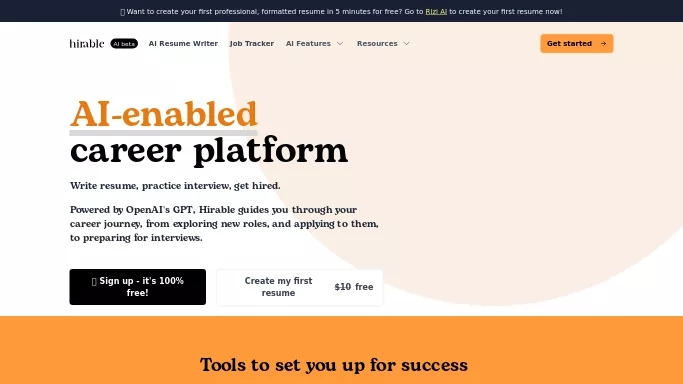 Hirable — бесплатная нейросеть   помогающие в управлении персоналом. Бесплатная версия с ограниченным функционалом, есть платные тарифы.