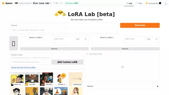 FLUX LoRa Lab — бесплатная нейросеть   для создания изображений. 