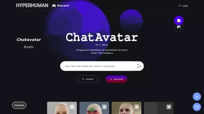 ChatAvatar — бесплатная нейросеть   для создания аватаров и цифровых 3D персонажей. 