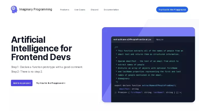 Imaginary Programming — бесплатная нейросеть   для разработки программного обеспечения. 