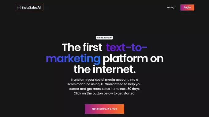 InstaSalesAI — бесплатная нейросеть   для маркетинга,  для SMM. Бесплатная версия с ограниченным функционалом, есть платные тарифы.