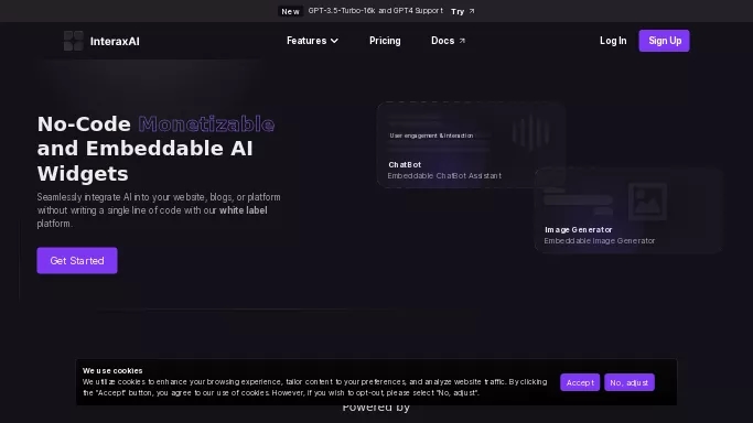 InteraxAI — бесплатная нейросеть   для no Code/Low Code разработки. Бесплатная версия с ограниченным функционалом, есть платные тарифы.