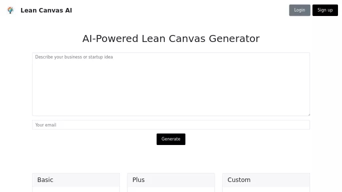 Lean Canvas AI — бесплатная нейросеть   для дизайна. 