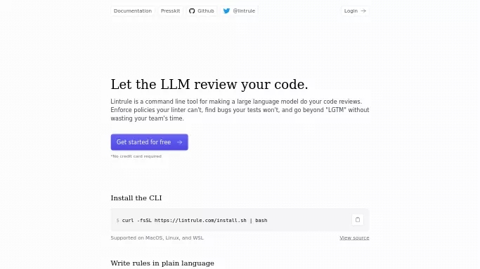 Lintrule — платная нейросеть   для разработки программного обеспечения. Бесплатная версия с ограниченным функционалом, есть платные тарифы.