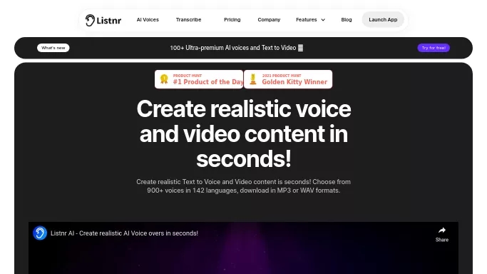 Listnr — платная нейросеть   для создания голоса. Бесплатная версия с ограниченным функционалом, есть платные тарифы.