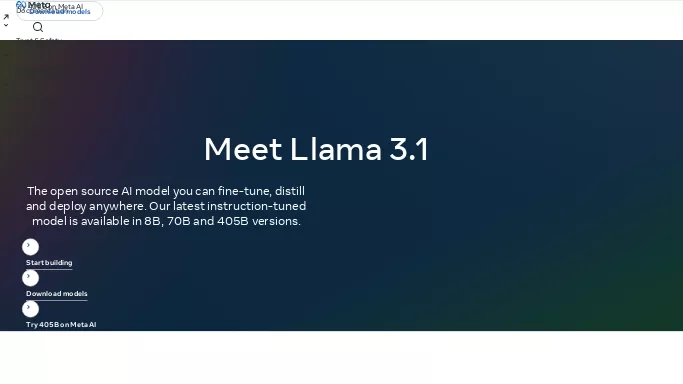 Llama 3.1 405B — бесплатная нейросеть  , модели LLM. 