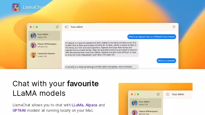 LlamaChat — бесплатная нейросеть   для разработки программного обеспечения. 